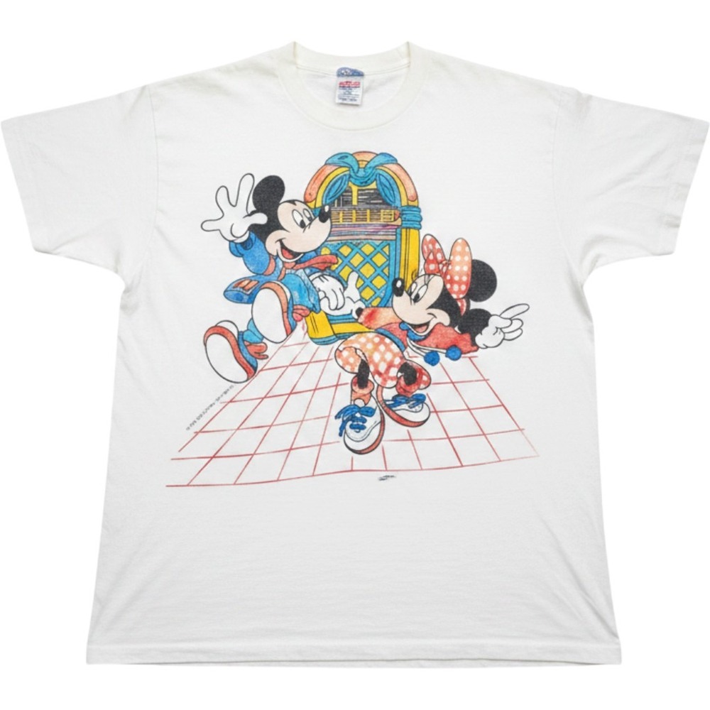 Vintage 70s Disney Mickey Minnie Mouse Jukebox T-Shirt Single Stitch rare XL